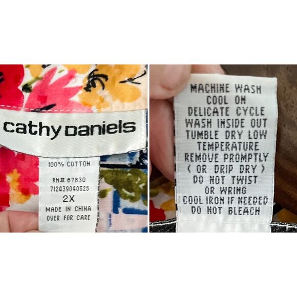 Vintage Floral Italian Roma Short Sleeve Collared Tunic Blouse Swiss Dot size XL - Picture 6 of 8